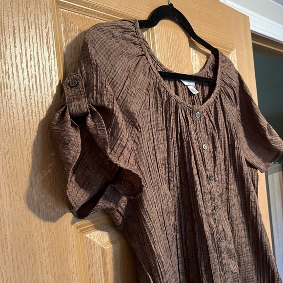 Christopher & Banks Brown blouse - Picture 3 of 9
